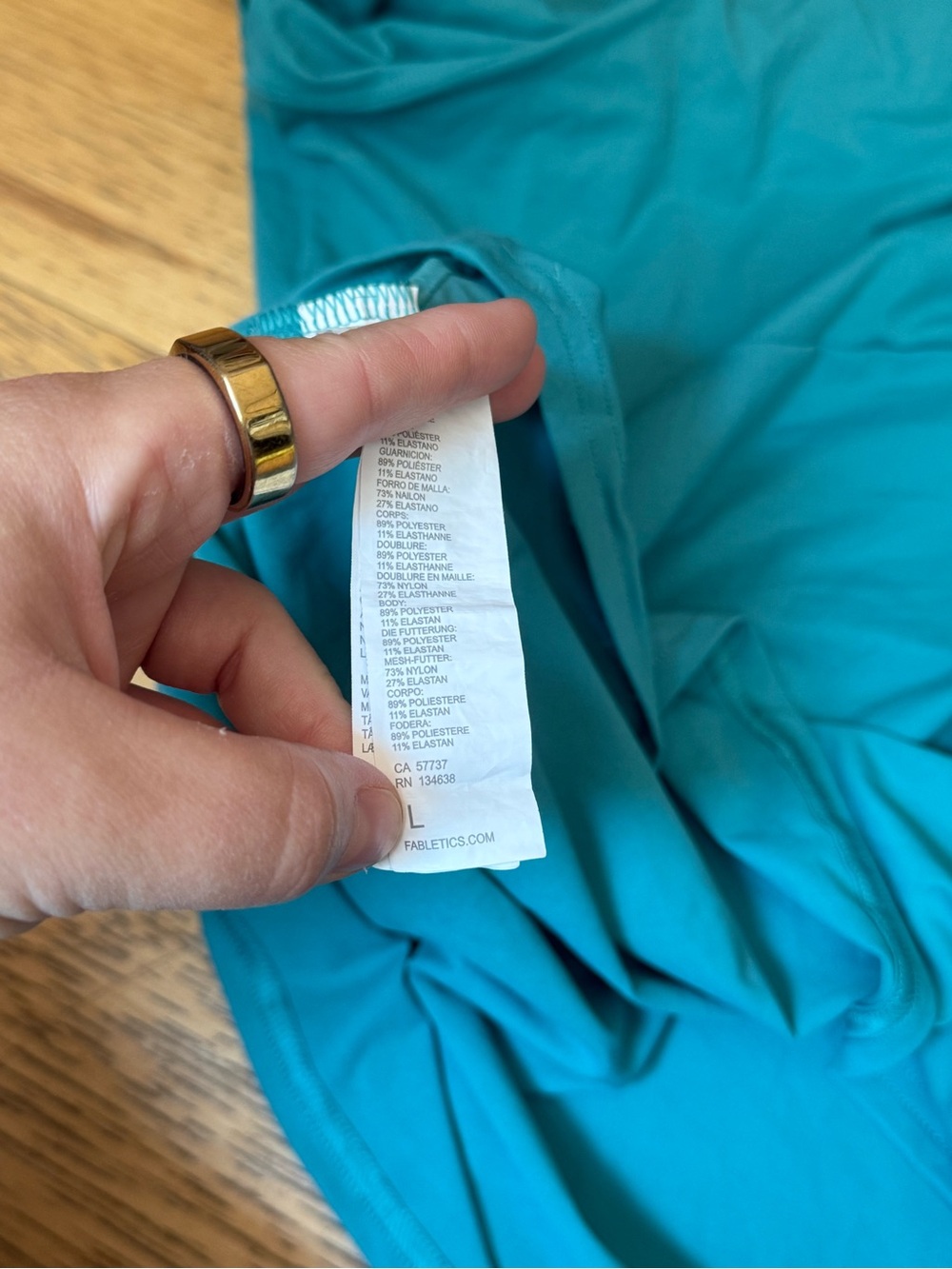 Fabletics Teal Blue Racerback Midi Dress - Picture 4 of 4